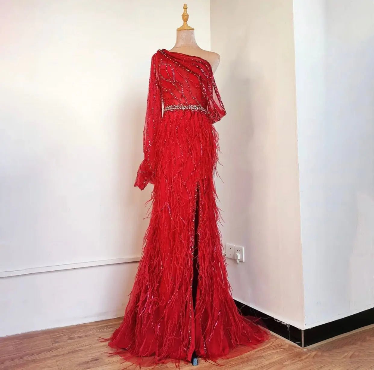 Keilani One shoulder Beading Evening Dress - Mscooco.co.uk