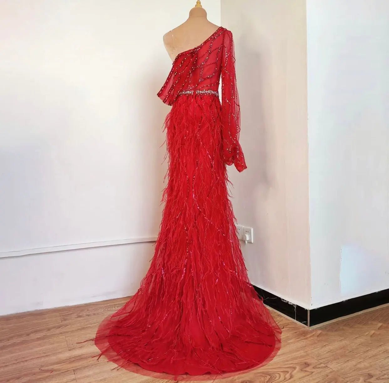 Keilani One shoulder Beading Evening Dress - Mscooco.co.uk