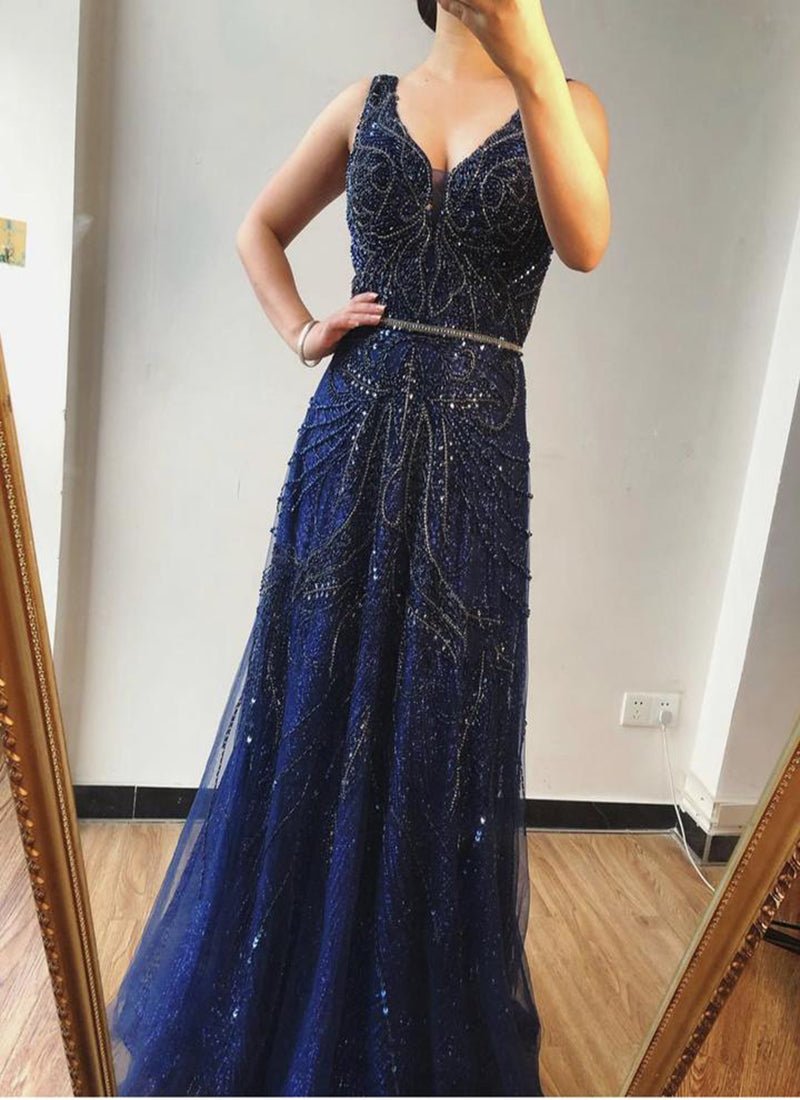 Kelly - Pearls Crystal Embellished Gown - Mscooco.co.uk