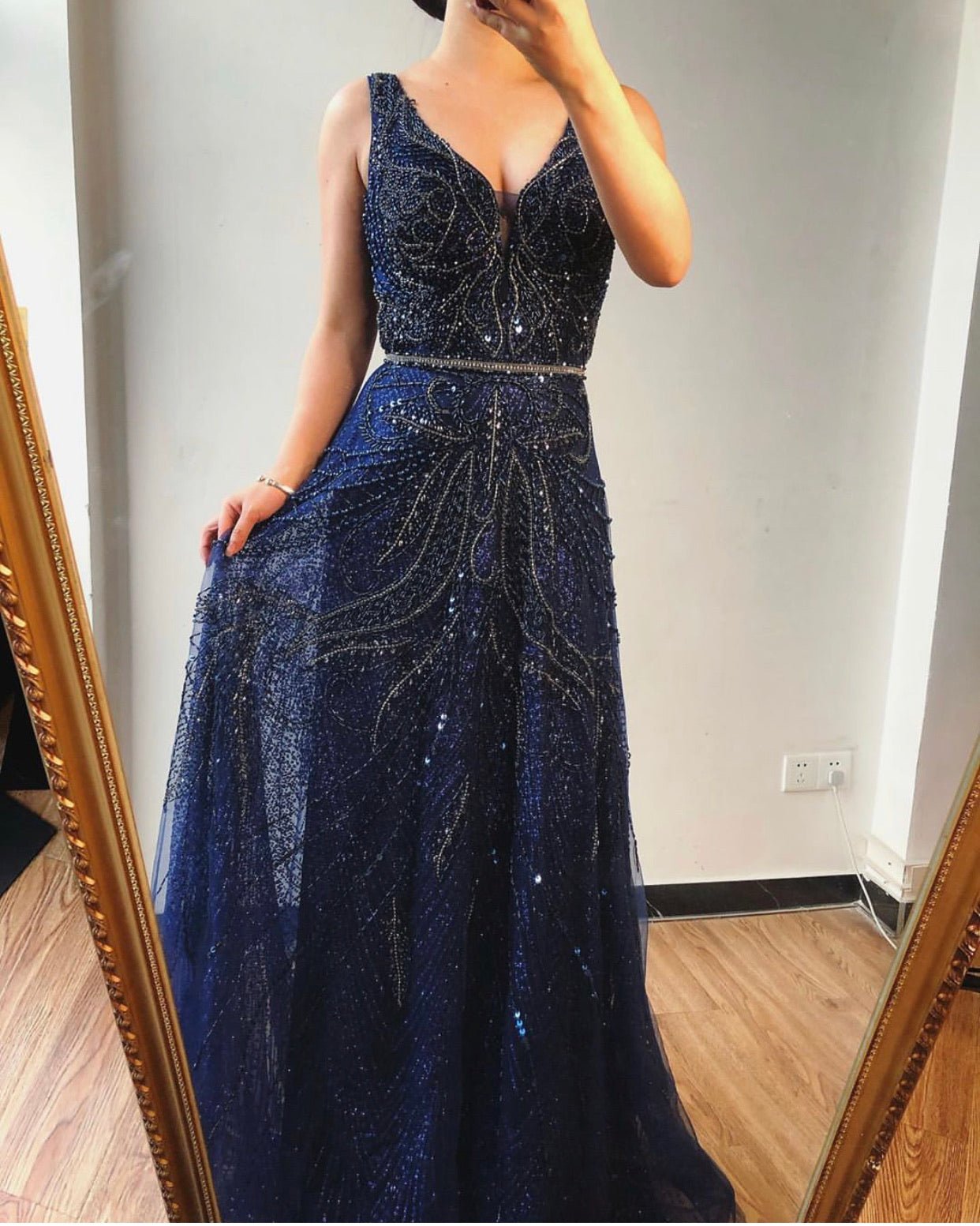 Kelly - Pearls Crystal Embellished Gown - Mscooco.co.uk