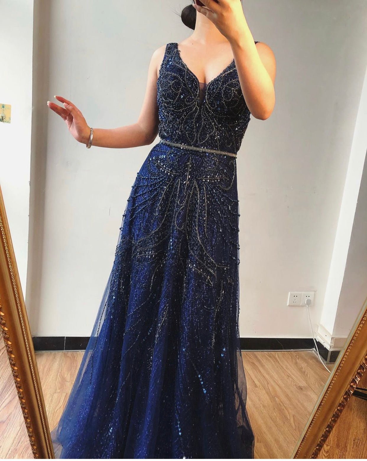 Kelly - Pearls Crystal Embellished Gown - Mscooco.co.uk