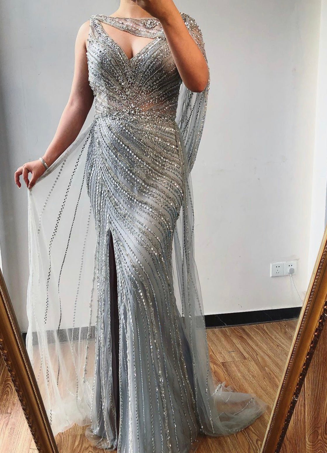 Kylie - Grey Maxi Dress - Mscooco.co.uk