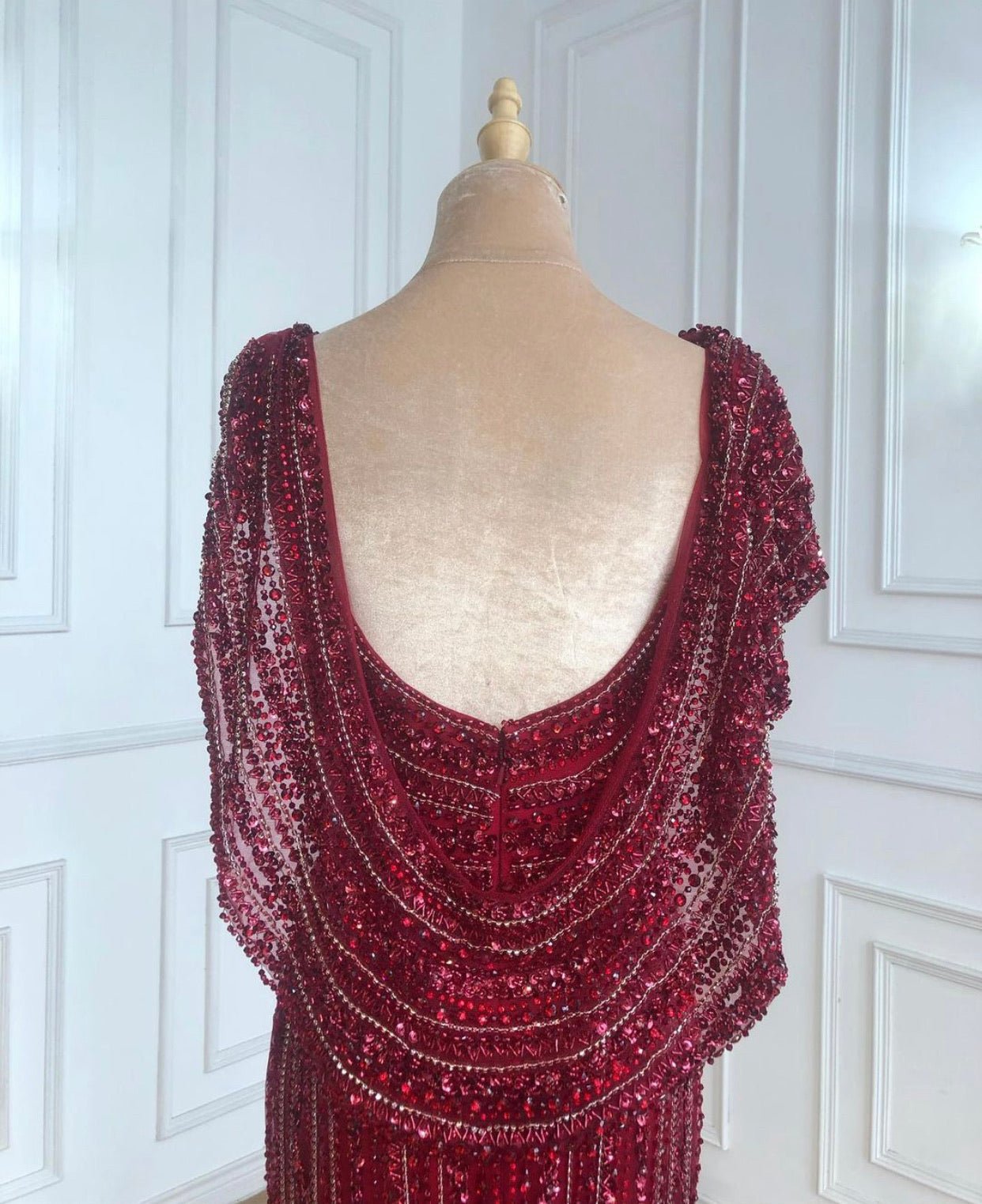 Kylie - Red Wine Maxi Dress - Mscooco.co.uk