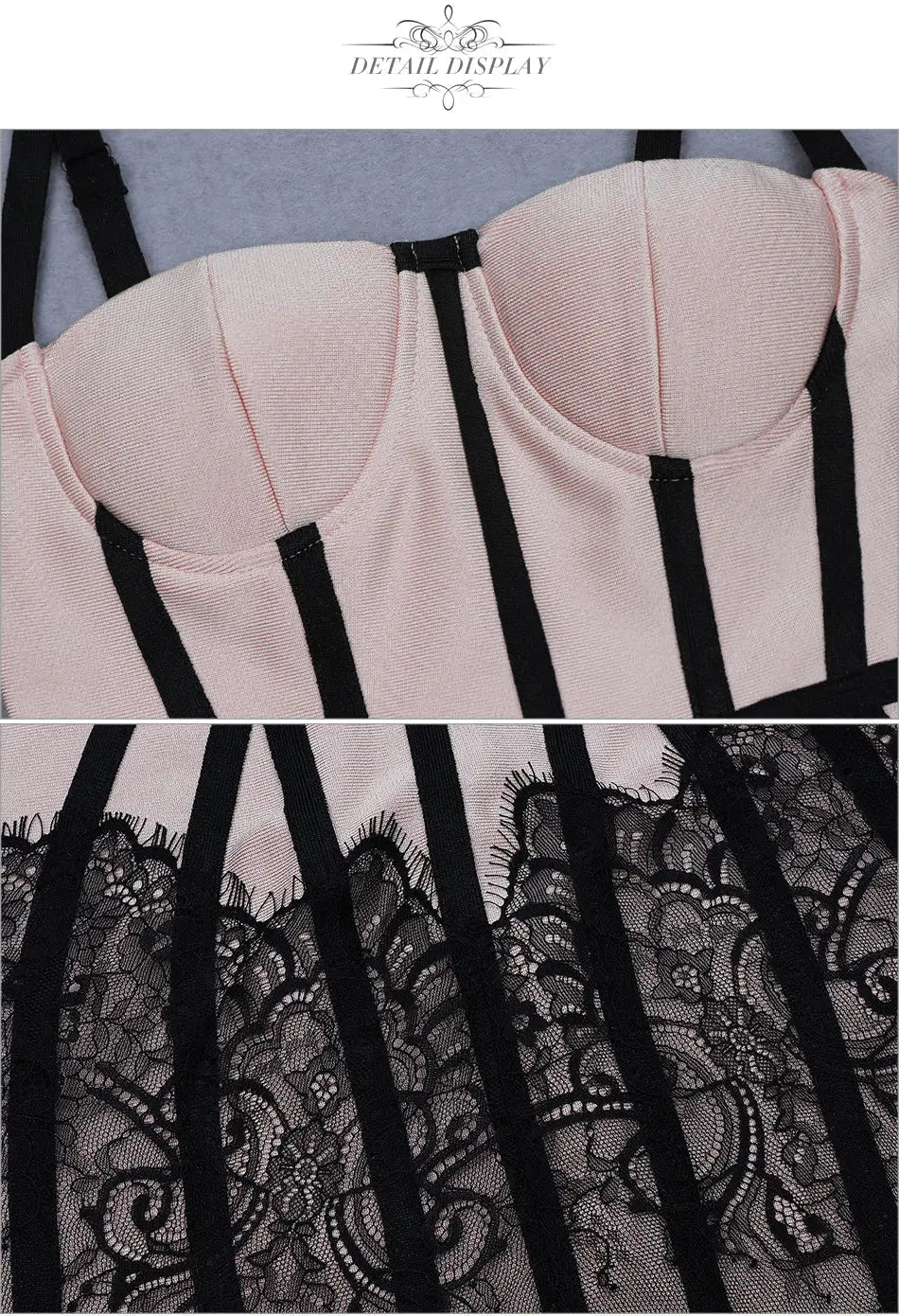 Lace Spaghetti Strap Club Midi Dress - Mscooco.co.uk