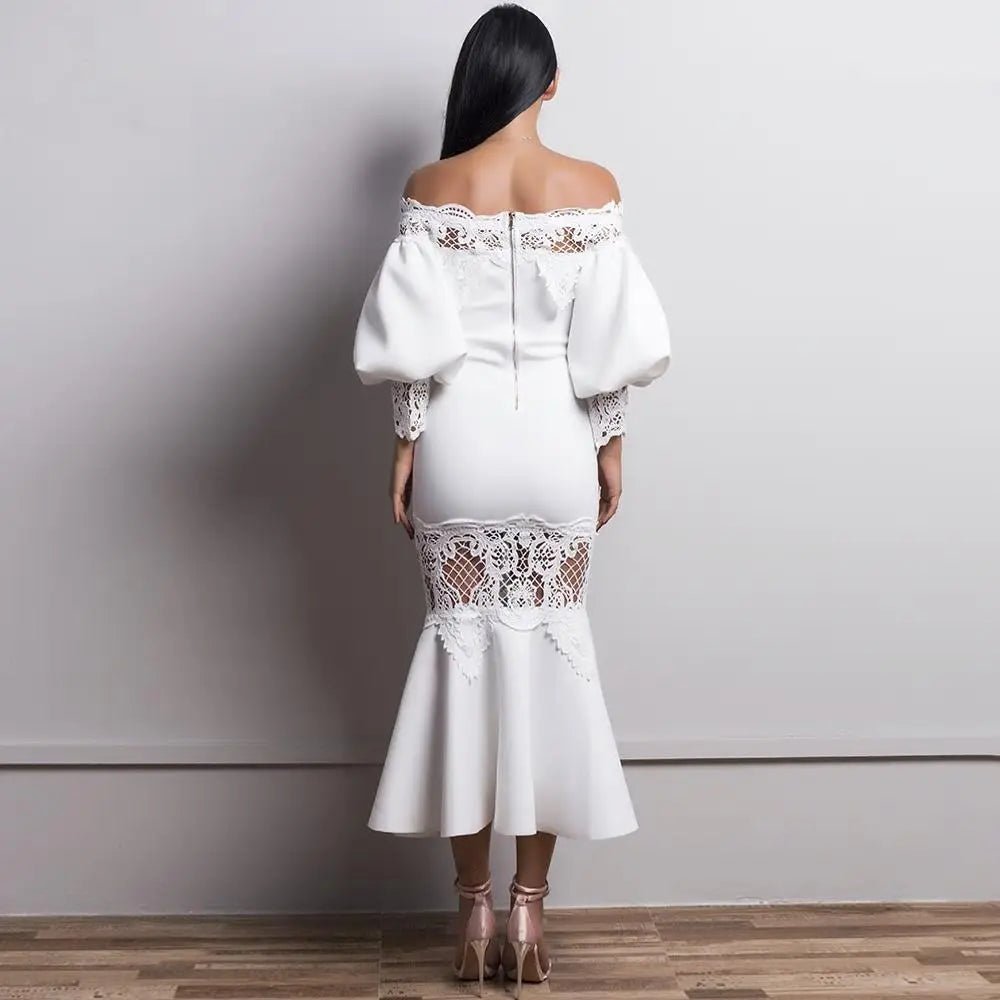 Lantern Mermaid Elegant Lace Dress - Mscooco.co.uk