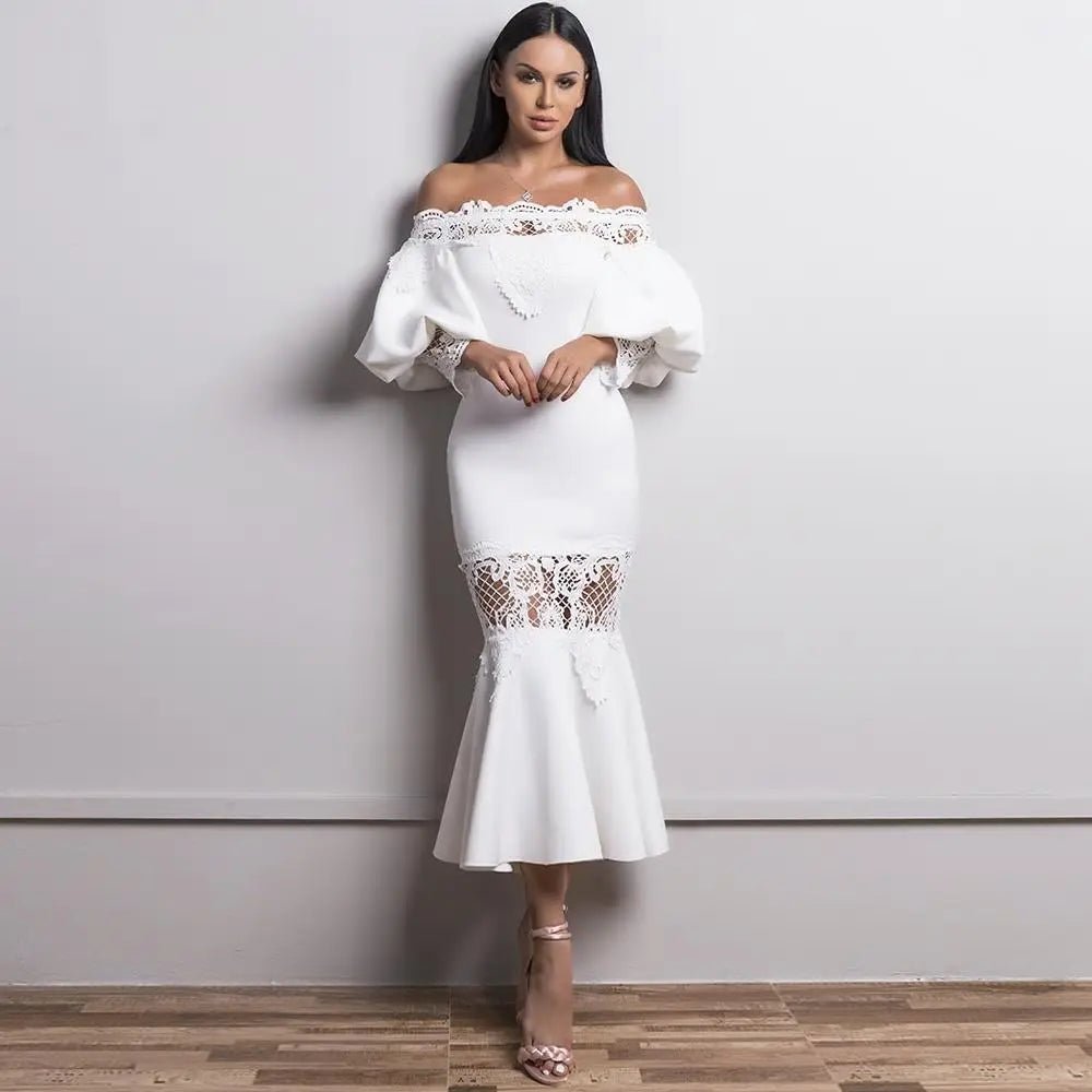 Lantern Mermaid Elegant Lace Dress - Mscooco.co.uk