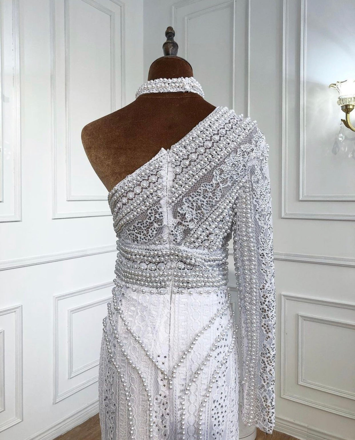 London White Luxury Mermaid With Overskirt Gown - Mscooco.co.uk