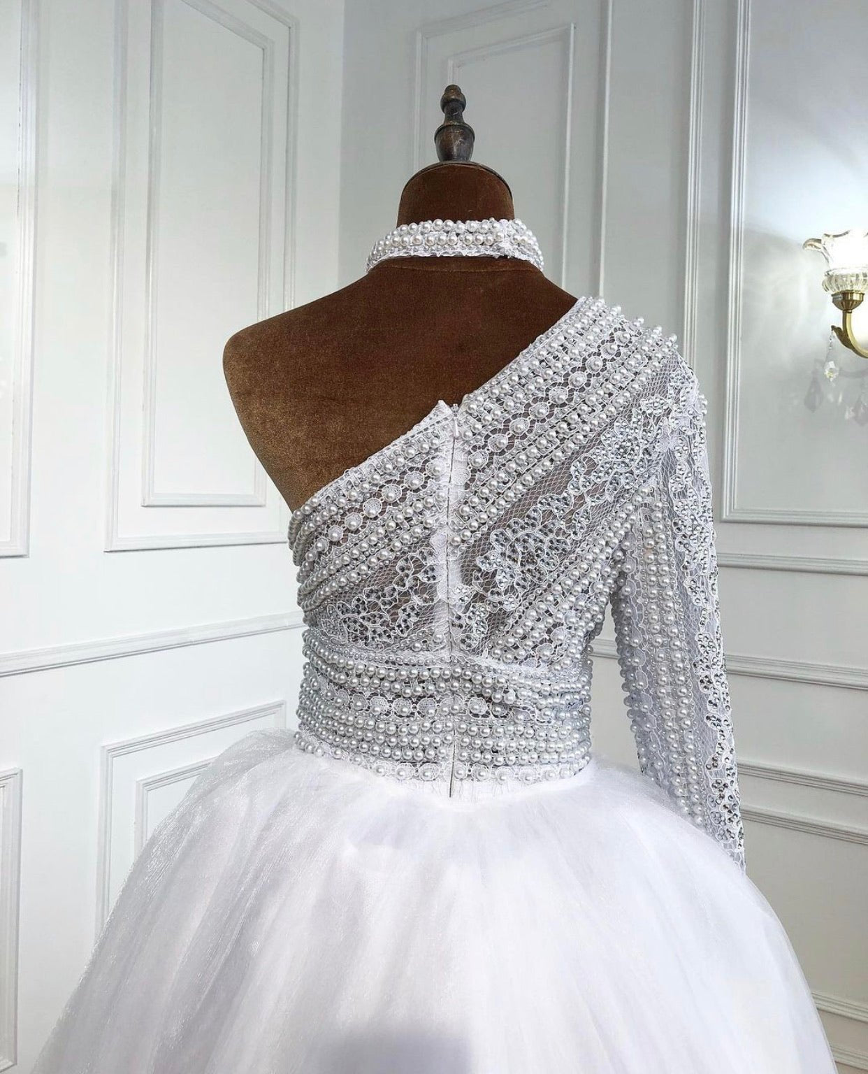 London White Luxury Mermaid With Overskirt Gown - Mscooco.co.uk