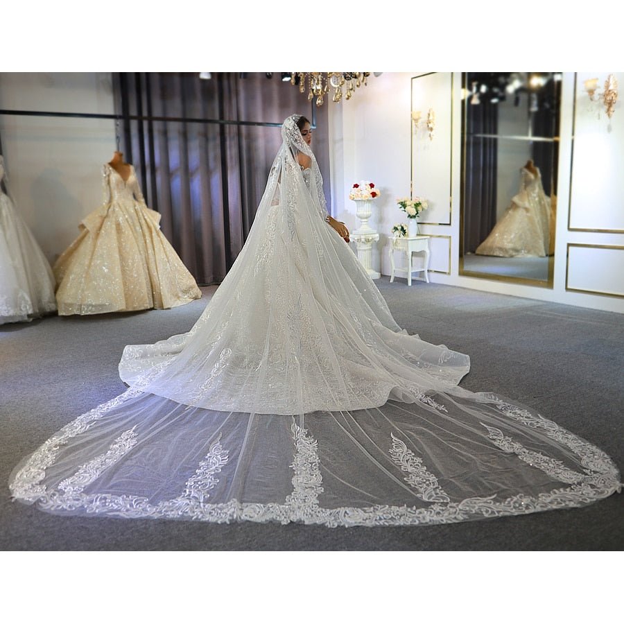 Long lace veil 2020 wedding veil - Mscooco.co.uk