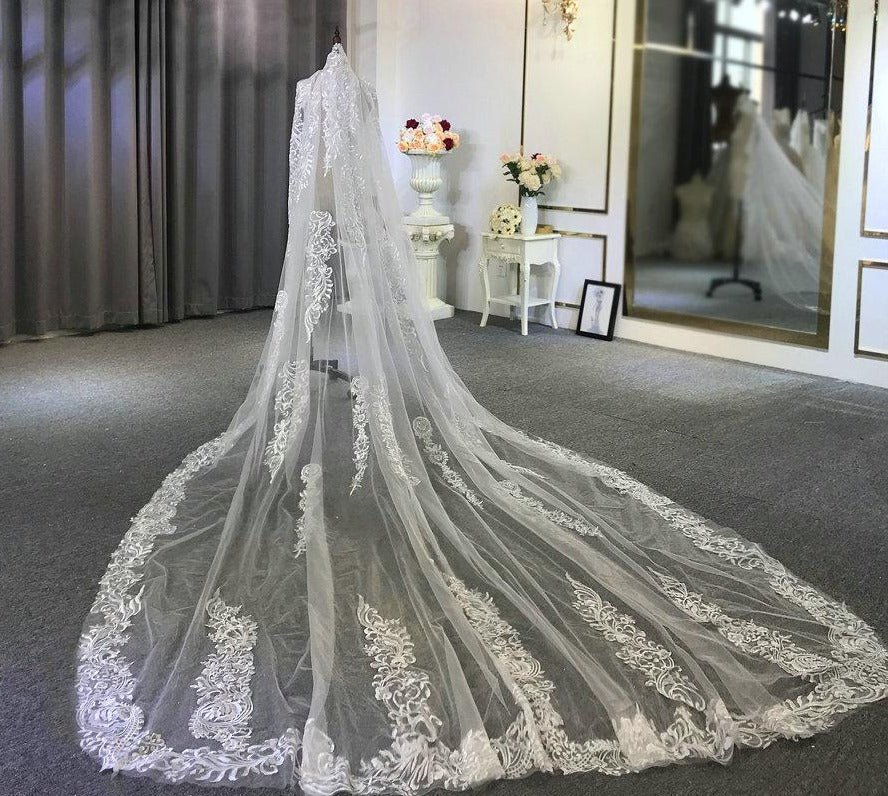 Long lace veil 2020 wedding veil - Mscooco.co.uk