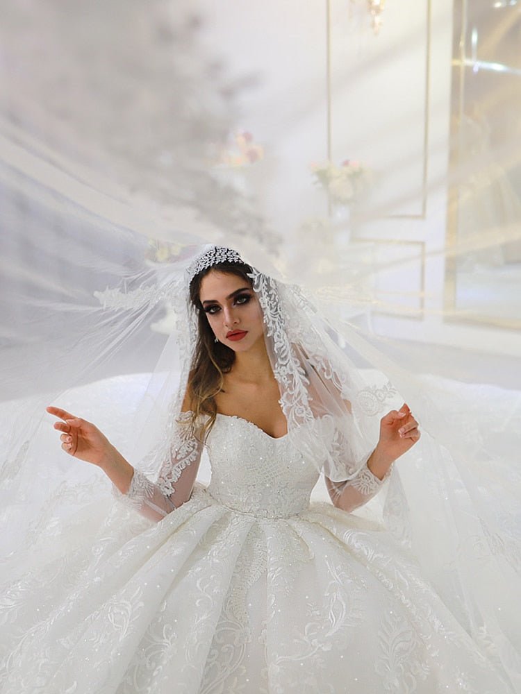 Long lace veil 2020 wedding veil - Mscooco.co.uk