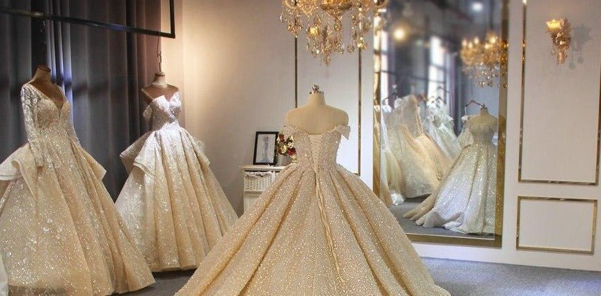 Long Train Full Beading Wedding Dress - Mscooco.co.uk