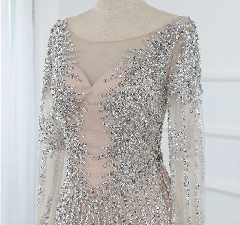 Loran Long Sleeves Beading Evening Gown - Mscooco.co.uk