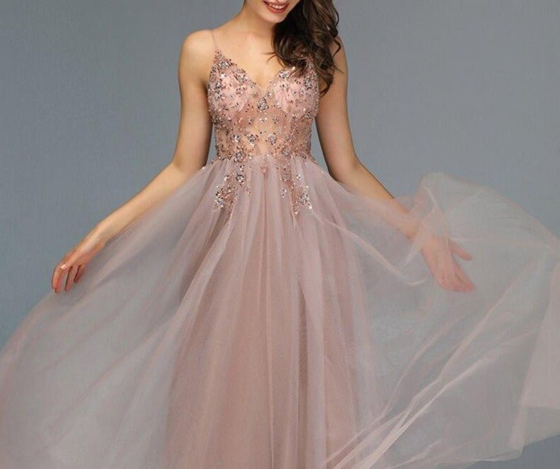Luna Diamond Pearl Backless Maxi Dress - Mscooco.co.uk