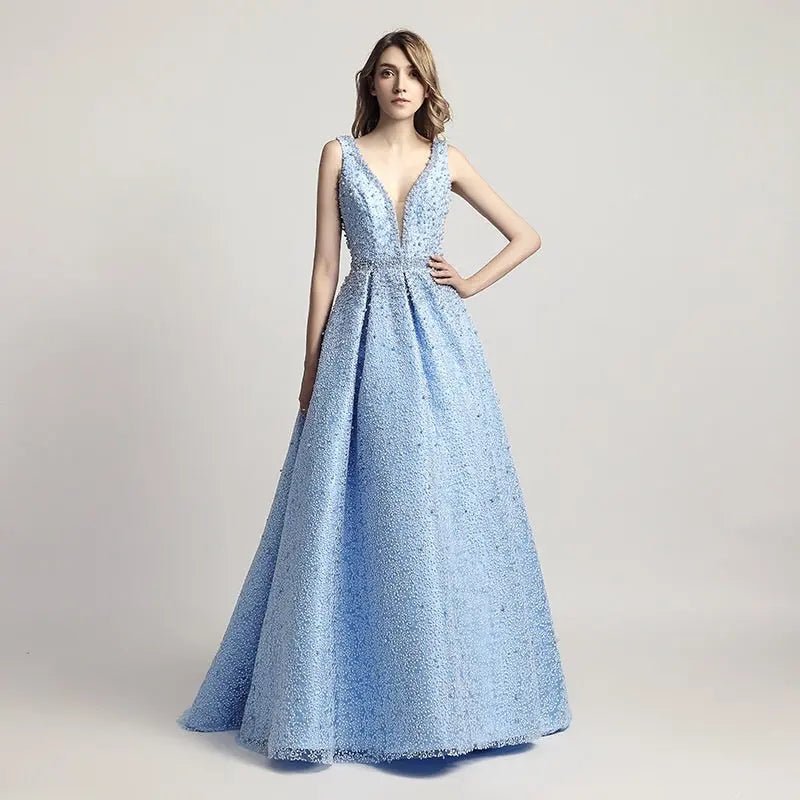 Luxury Embellished Pearl Gown - Mscooco.co.uk