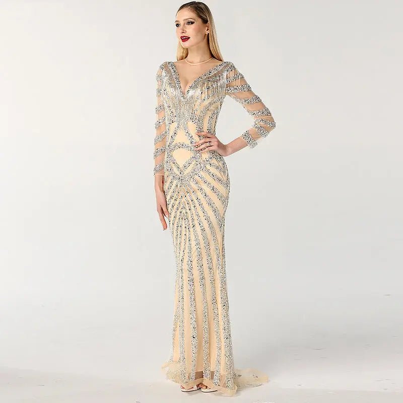 Lydia Beading Tassel Evening Gown - Mscooco.co.uk