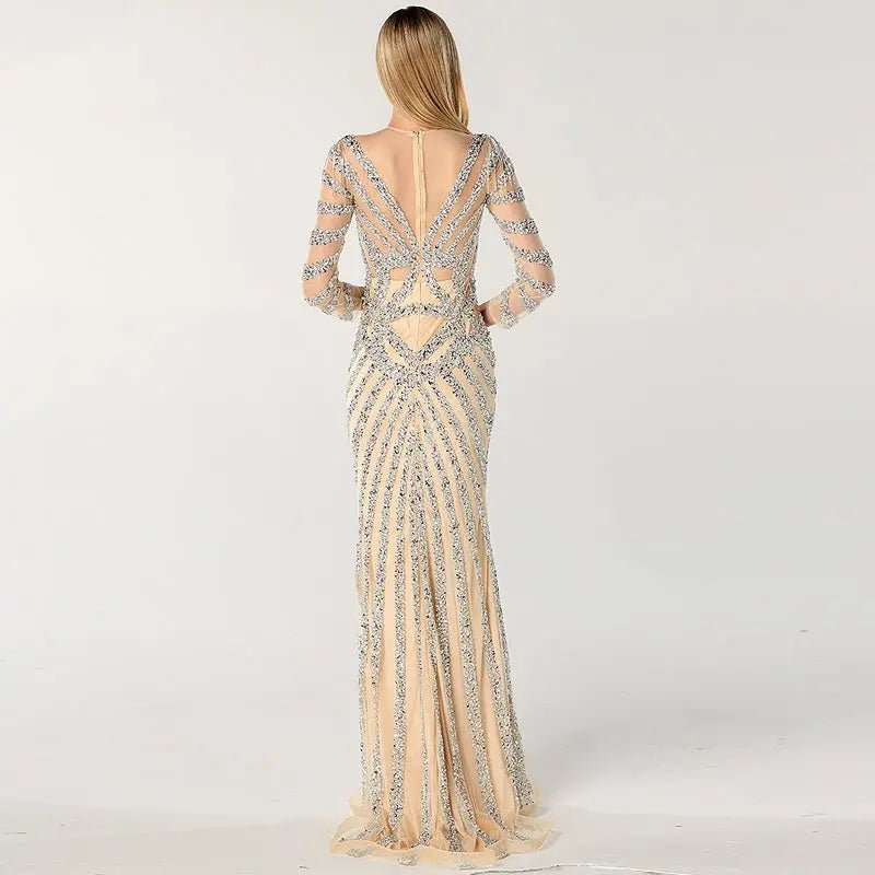Lydia Beading Tassel Evening Gown - Mscooco.co.uk