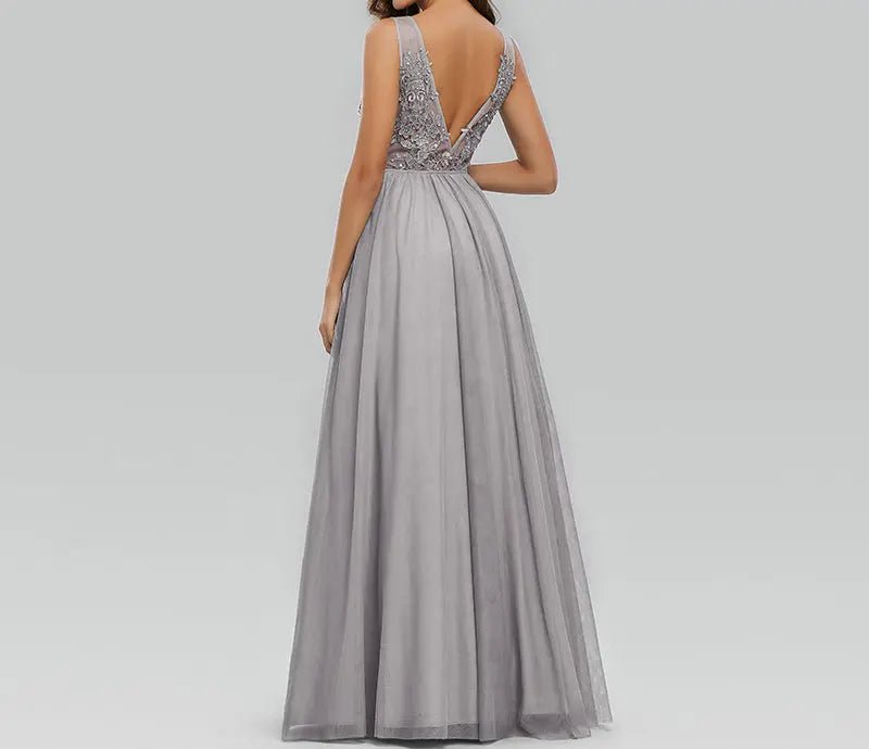 Maisie V-Neck Lace Maxi Dress - Mscooco.co.uk