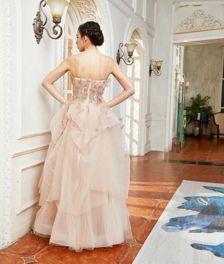 Manon Elegant A Line Tiered Evening Dress - Mscooco.co.uk