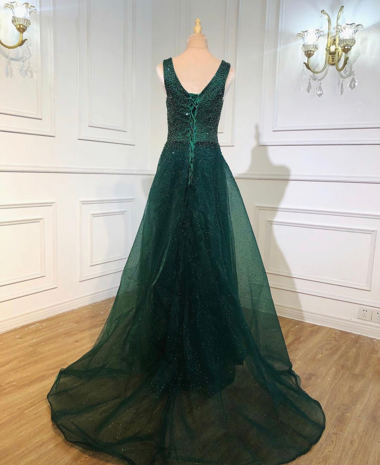 Marion Spaghetti Strap Crystal Luxury Formal Dress - Mscooco.co.uk