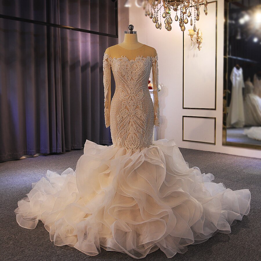 Mermaid Ruffles Skirt With Long Train 2021 - Mscooco.co.uk