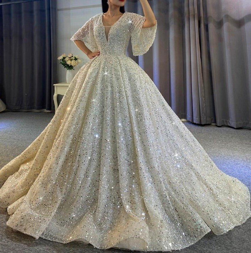 New Design Full Beading Wedding Dress - Mscooco.co.uk