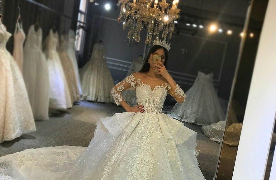 New Model Wedding dress With Long Train - Mscooco.co.uk