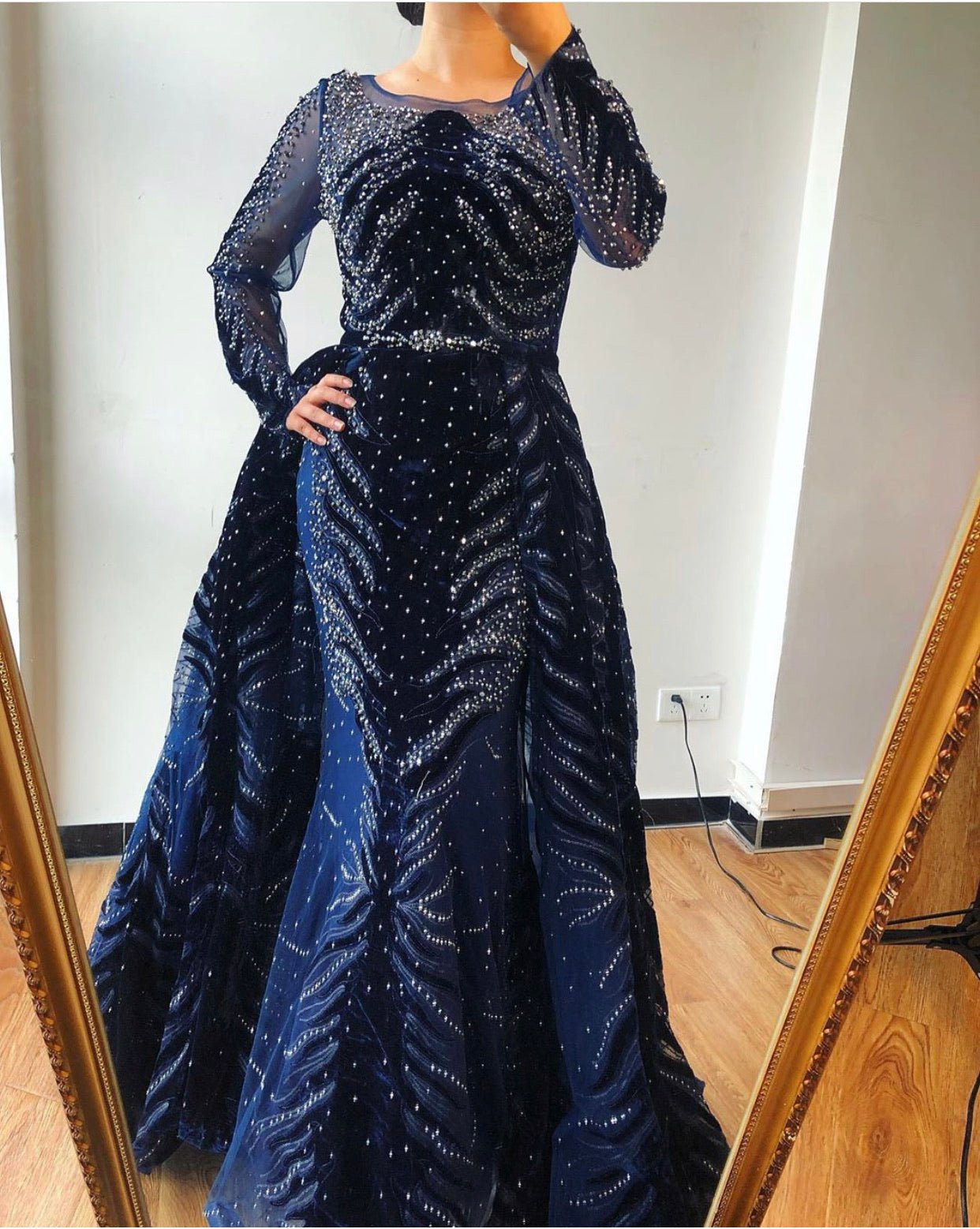Nora - Navy Blue Evening Dress - Mscooco.co.uk