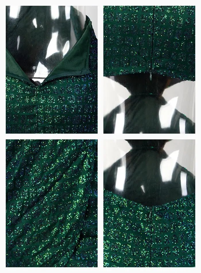Open back Cross glitter glued Material Slim Fit Dress - Mscooco.co.uk