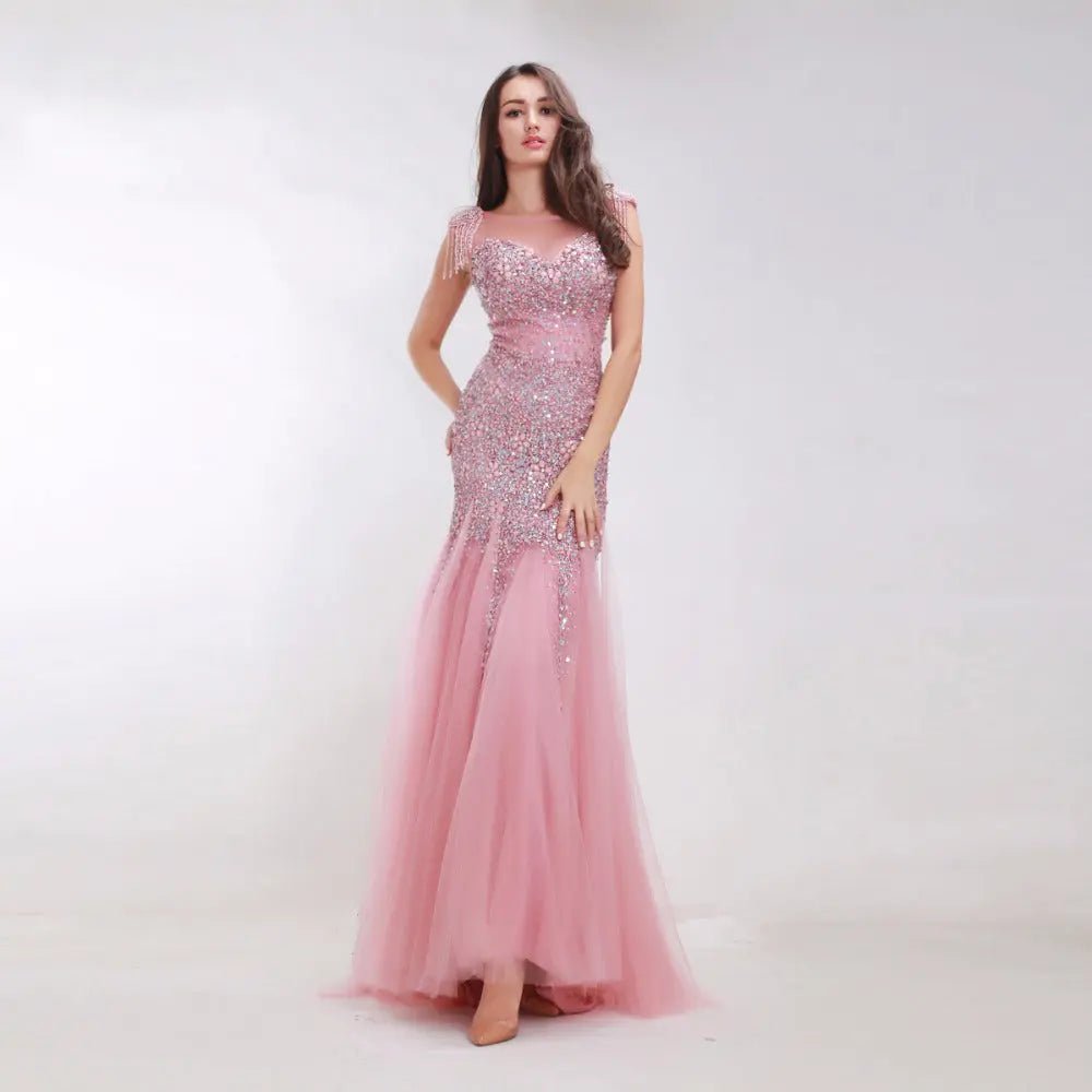 Promise Mermaid Crystal Beading Prom Dress - Mscooco.co.uk