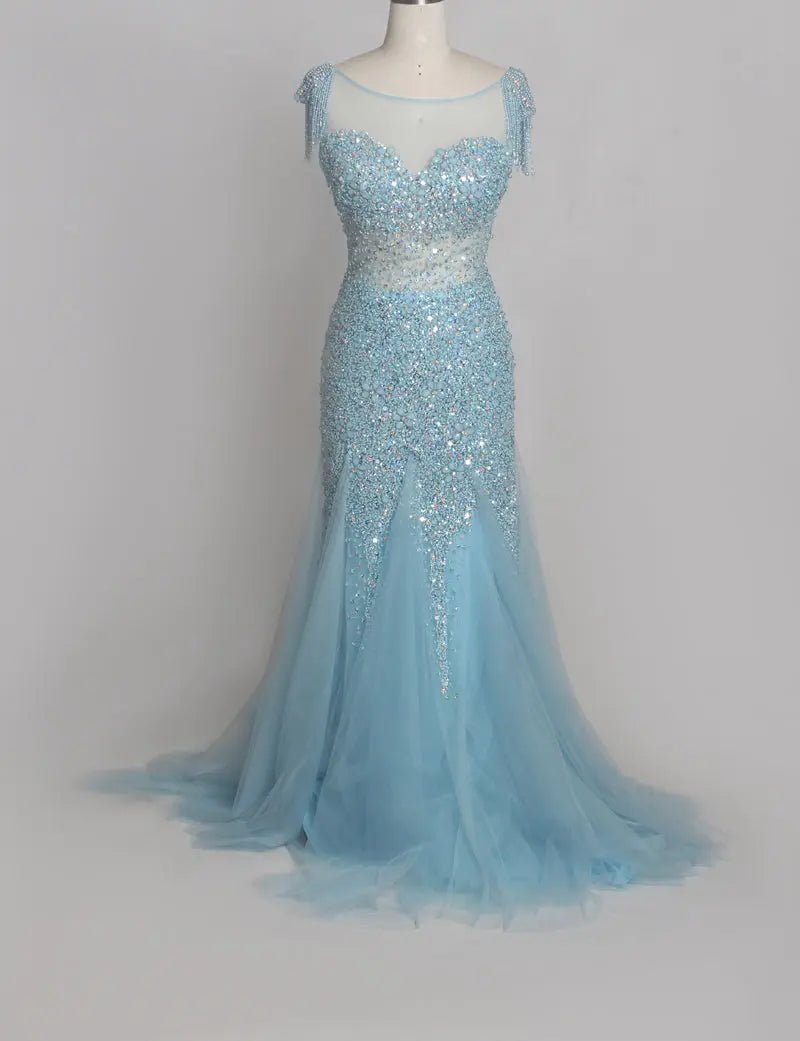 Promise Mermaid Crystal Beading Prom Dress - Mscooco.co.uk