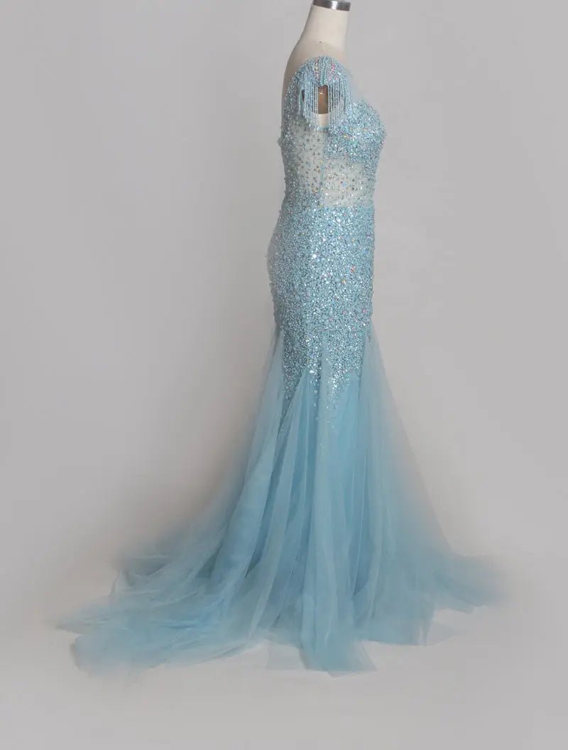 Promise Mermaid Crystal Beading Prom Dress - Mscooco.co.uk