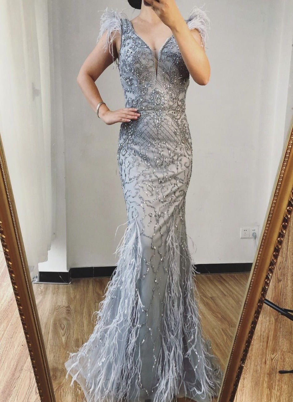 Queen - Beaded Embellished Evening Gown Queen - Beaded Embellished Evening Gown