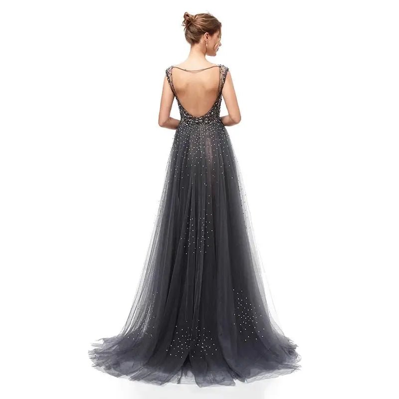 SARA - Elegant Beaded Embellished Gown - Mscooco.co.uk