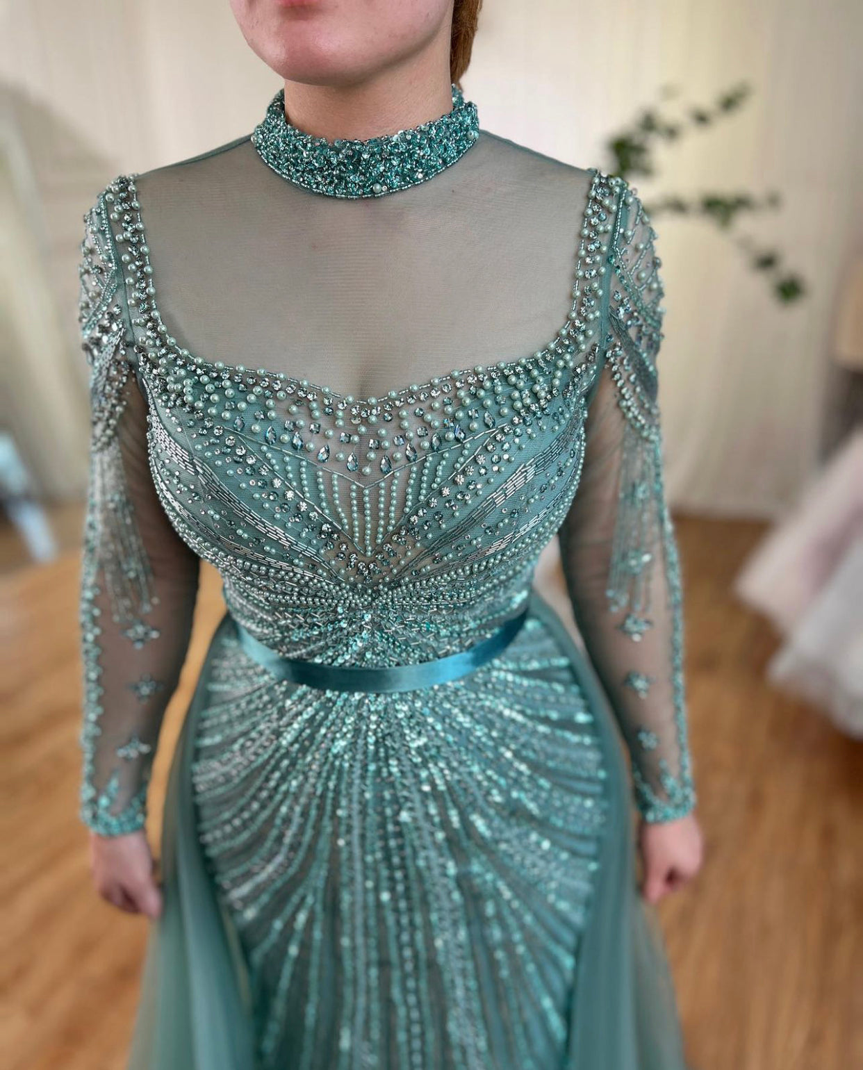 Jessi Elegant Long Sleeves Evening Dress Mscooco.co.uk