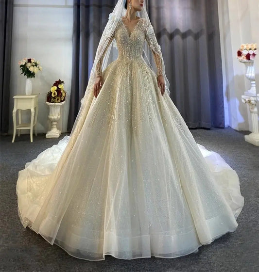 Gorgeous Beading Work Bridal Dress Mscooco.co.uk
