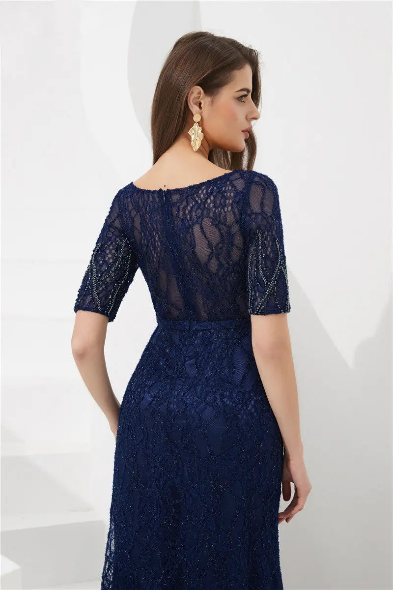 Jade - Beaded Lace Evening Dress Mscooco.co.uk