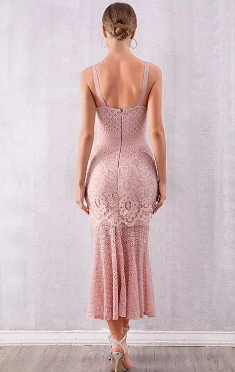 Lace Bandage Elegant Celebrity Runway Dress - MSCOOCO