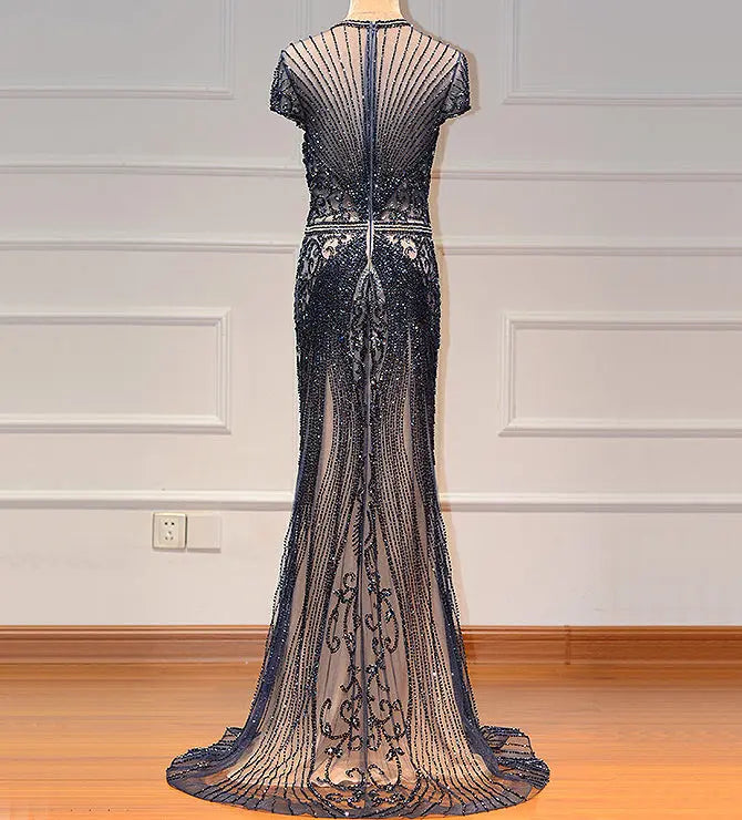 Leona Luxury Illusion Beading Prom Gown Mscooco.co.uk