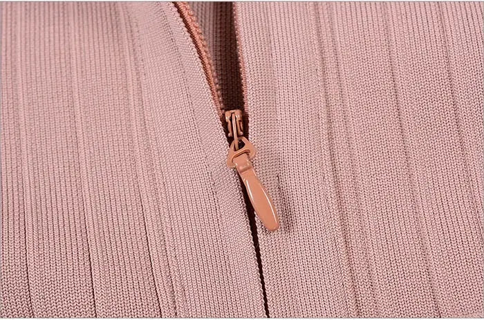 Nude Long Sleeve Midi Dress - MSCOOCO