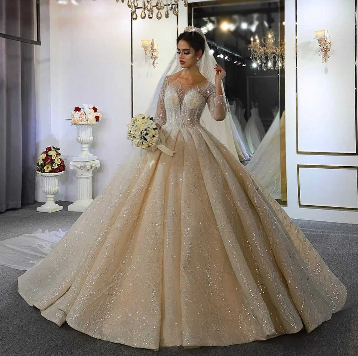 Princess Luxe Beaded Bridal Gown Mscooco.co.uk