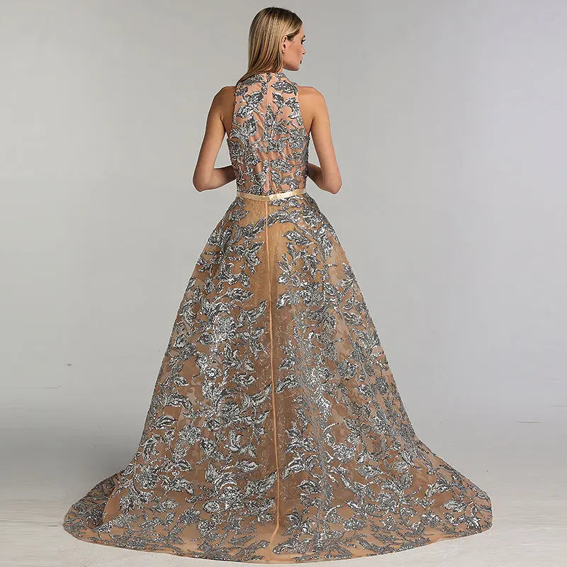 Rosie Sequined Sparkle Vintage Evening Dress Mscooco.co.uk