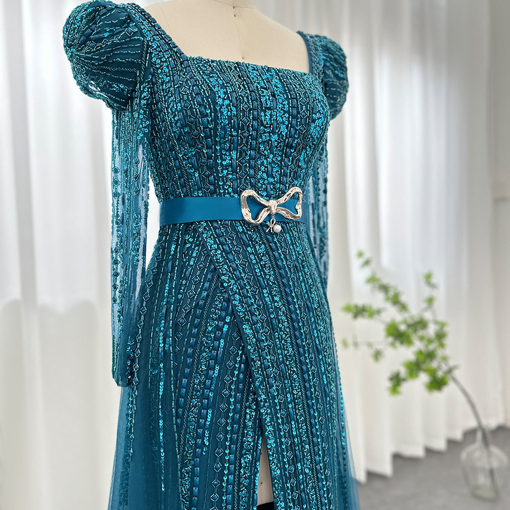 TASHA Elegant Long Sleeve Over-skirt Formal Dress Mscooco.co.uk