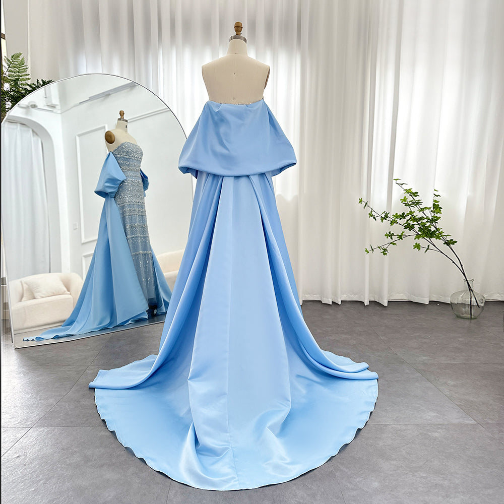 AMORA Elegant Beaded Embellishment Evening Dress with Cape Mscooco.co.uk