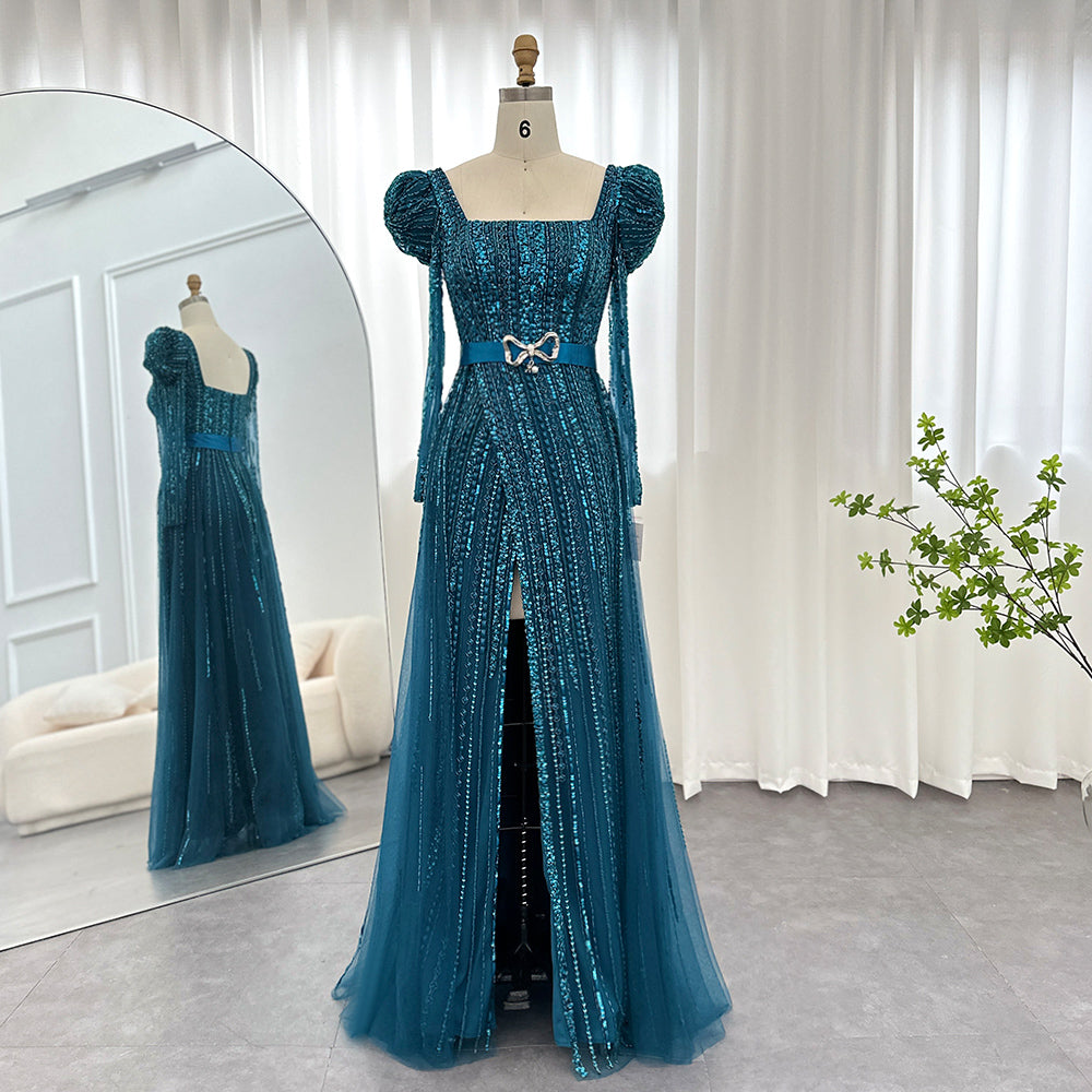 TASHA Elegant Long Sleeve Over-skirt Formal Dress Mscooco.co.uk