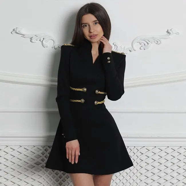 Sexy Long Sleeve O Neck Mini  Dress - MSCOOCO