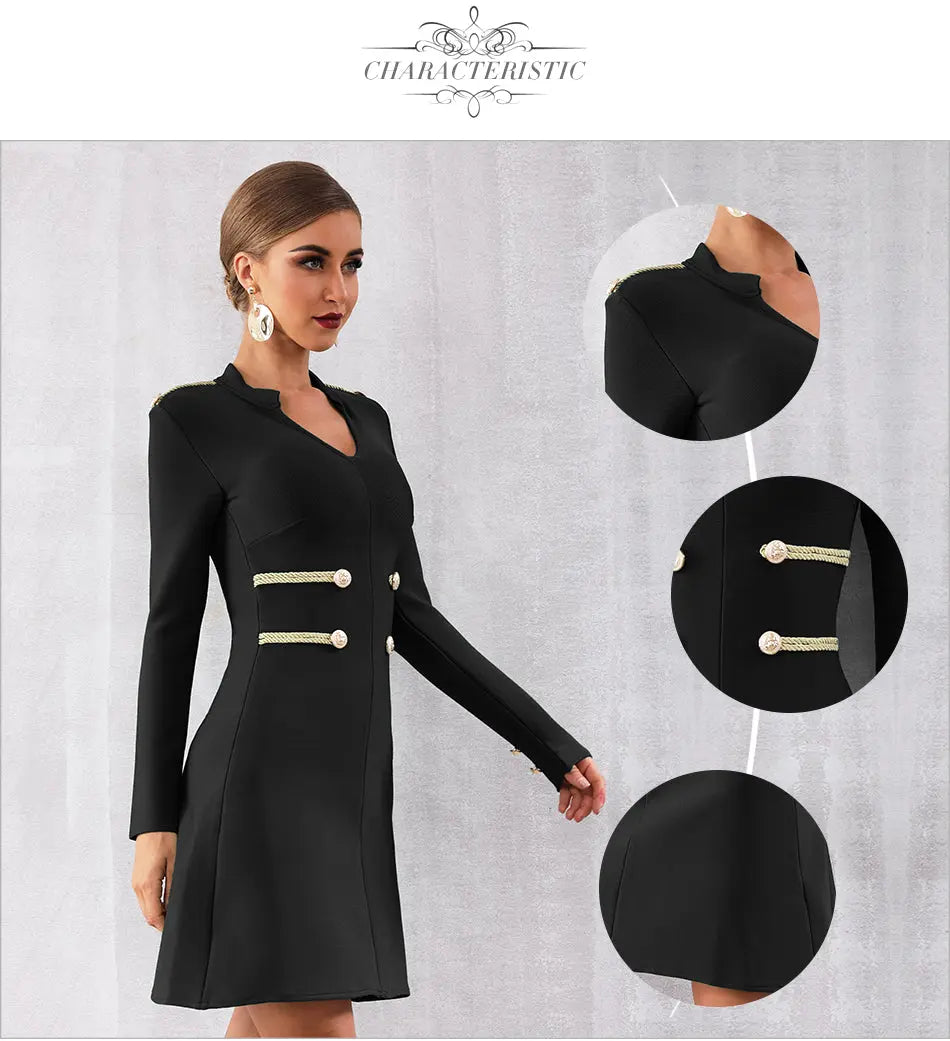 Sexy Long Sleeve O Neck Mini  Dress - MSCOOCO