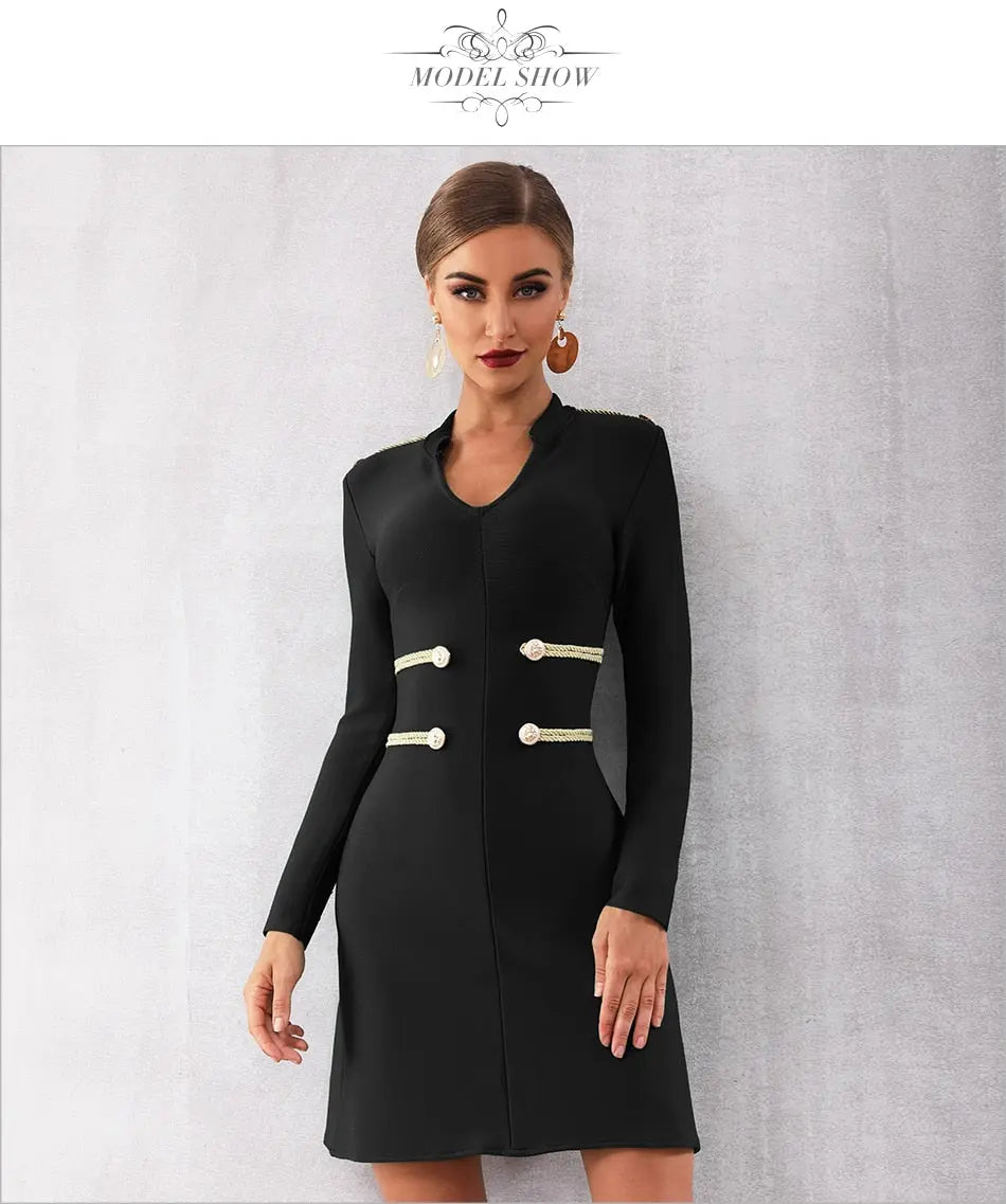 Sexy Long Sleeve O Neck Mini  Dress - MSCOOCO