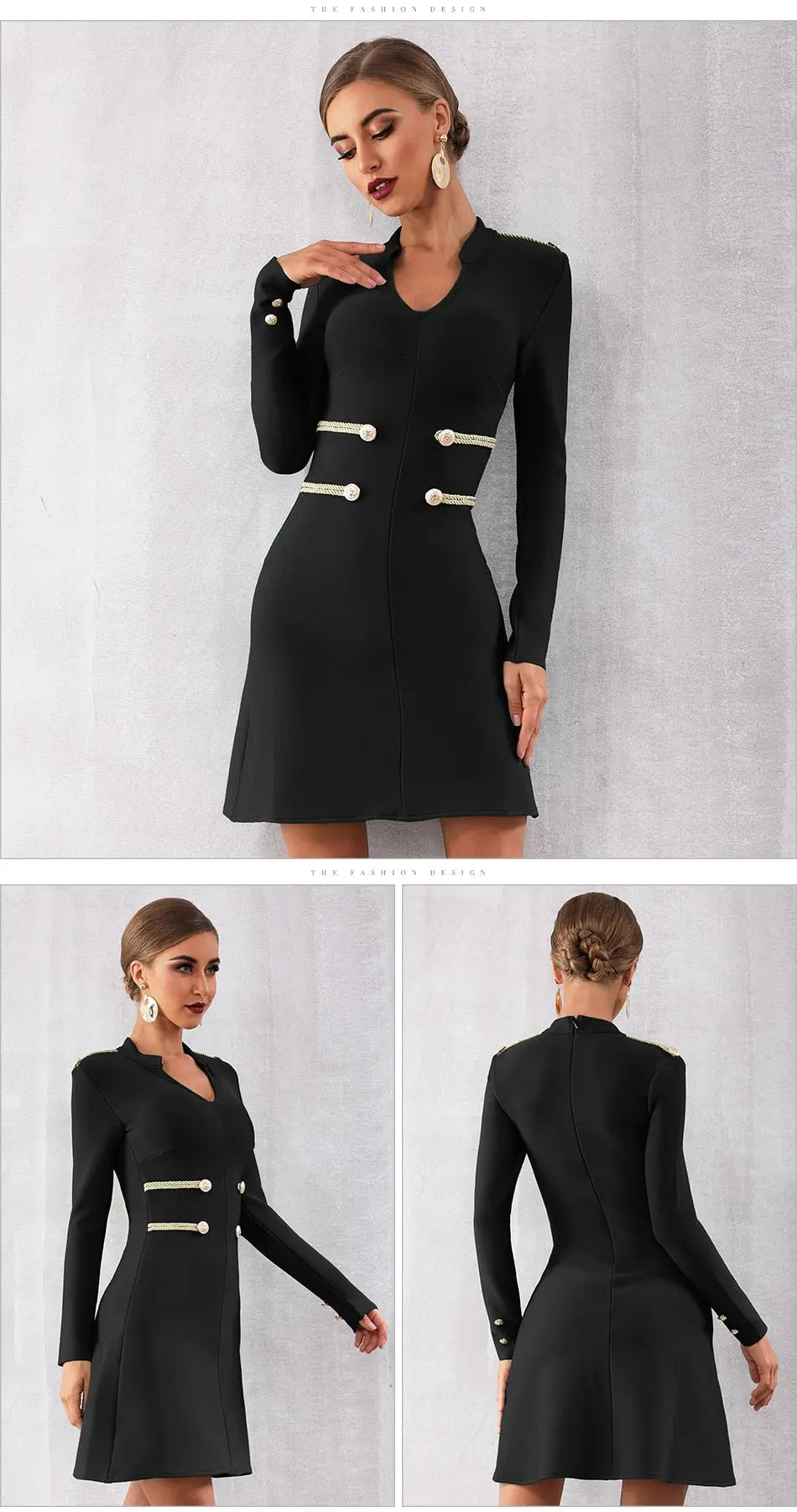 Sexy Long Sleeve O Neck Mini  Dress - MSCOOCO