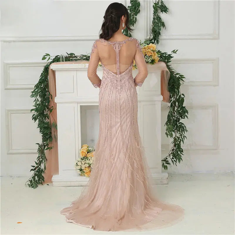 Sylvie Beading Sequined Evening Dress Mscooco.co.uk
